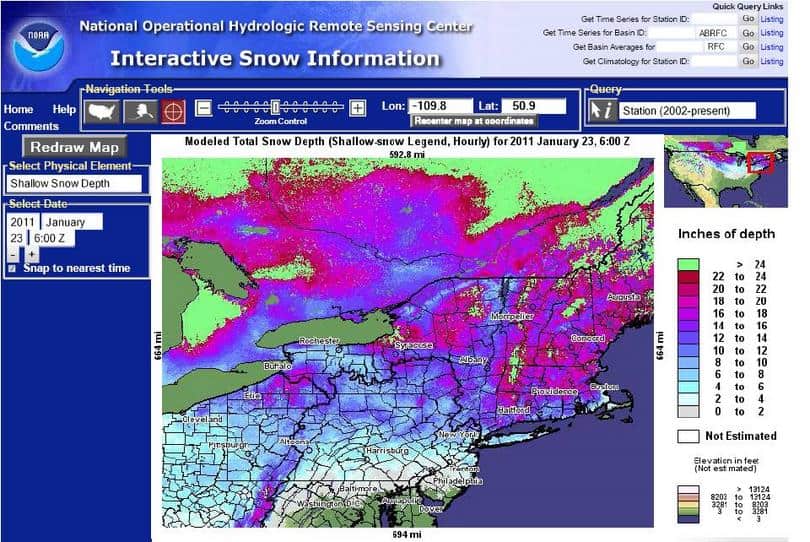Nohrsc Interactived Snow Information