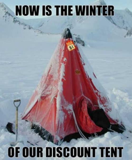 Winter Of Our Discount Tent